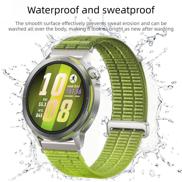 18mm Double-Link Cloud Feel Breathable Nylon Loop Metal Connectors Watch Band(Azure Blue) - Image 4