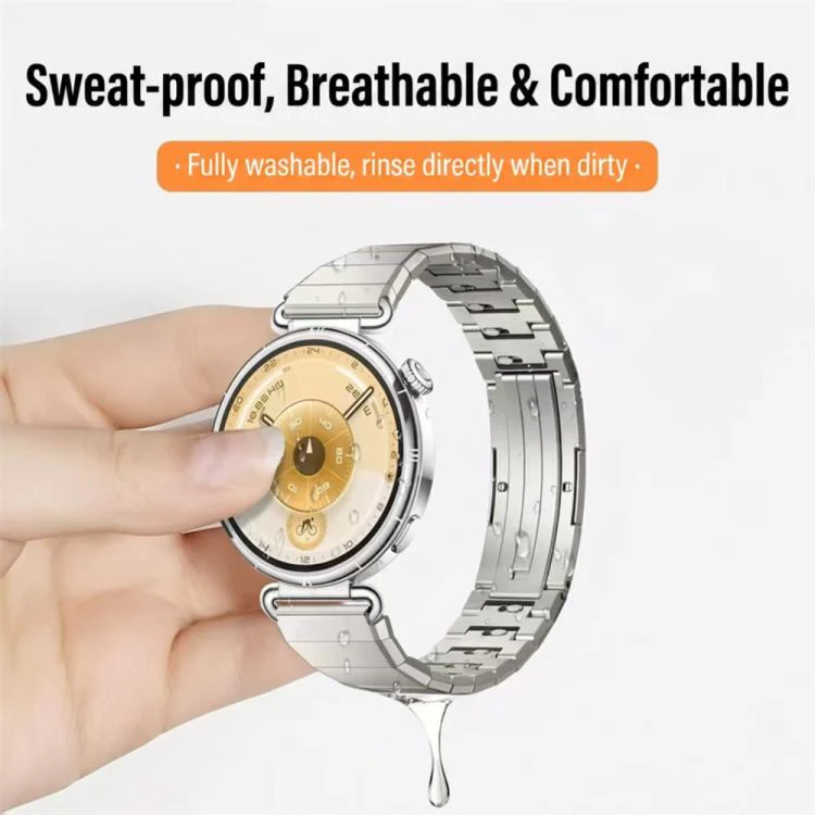 18mm Quick Release Spring Bar One Bead Butterfly Clasp Adjustable Link Stainless Steel Watch Band(Rose Pink) - Image 4