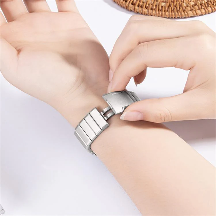 18mm Quick Release Spring Bar One Bead Butterfly Clasp Adjustable Link Stainless Steel Watch Band(Silver) - Image 7