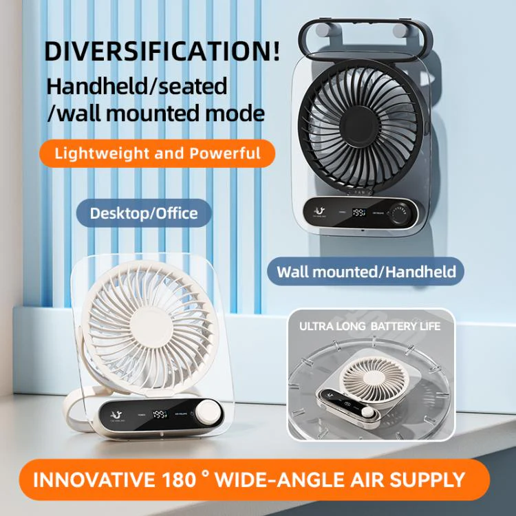 199-speed Desktop wall-mounted Fan With Handle & Light Built-in Aromatherapy Cotton(Clear Pink) - Image 4
