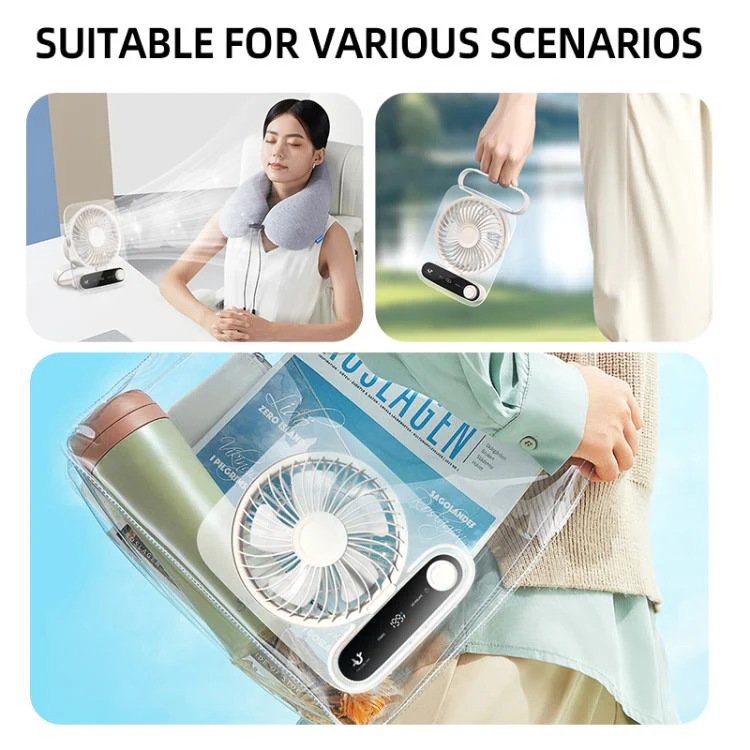 199-speed Desktop wall-mounted Fan With Handle & Light Built-in Aromatherapy Cotton(Clear White) - Image 10