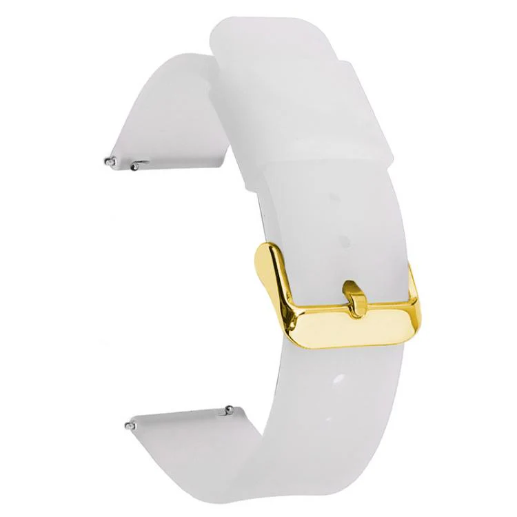 19mm xDfind Stainless Steel Gold Pin Buckle Solid Color Silicone Waterproof Watch Band(Translucent)