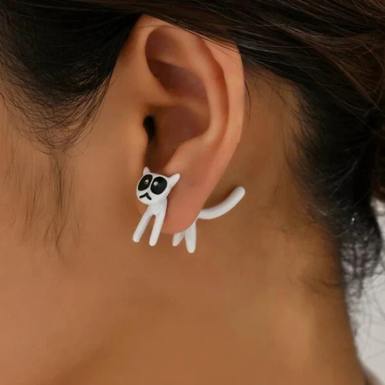 1pair Cute Cats Simple Ear Studs Ladies Detachable Earrings, Style: Model 2