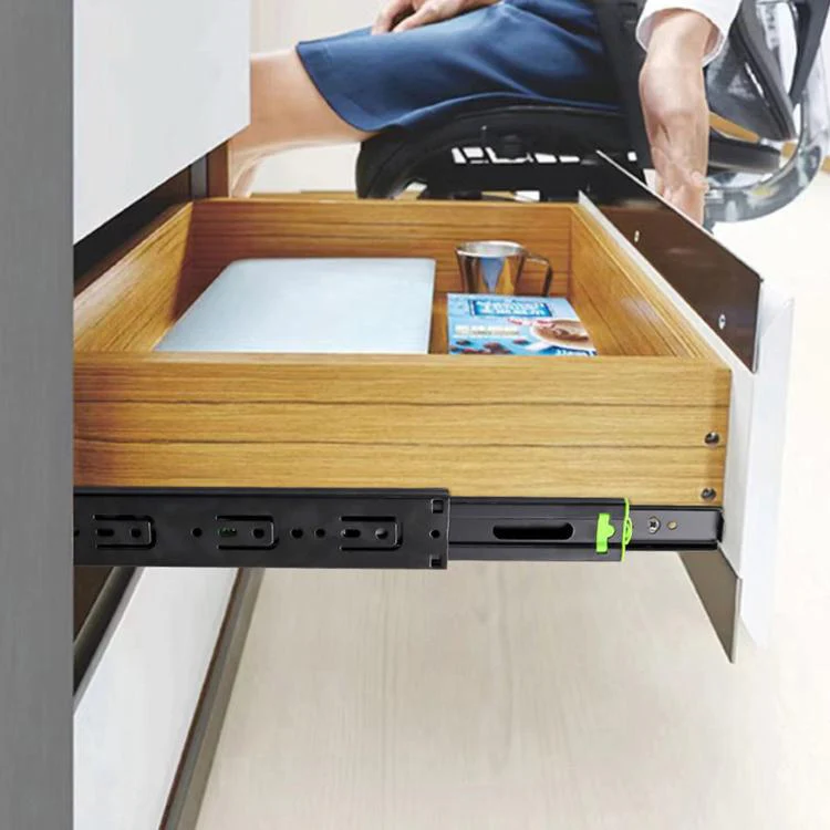 1pair Heavy-Duty Soft-Close Drawer Slides Thickened 3-Section Silent Soft-Close Slide Rails, Spec: Stainless Steel 10 inch 25cm - Image 8