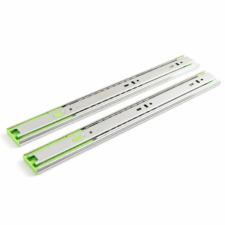 1pair Heavy-Duty Soft-Close Drawer Slides Thickened 3-Section Silent Soft-Close Slide Rails, Spec: Stainless Steel 18 inch 45cm