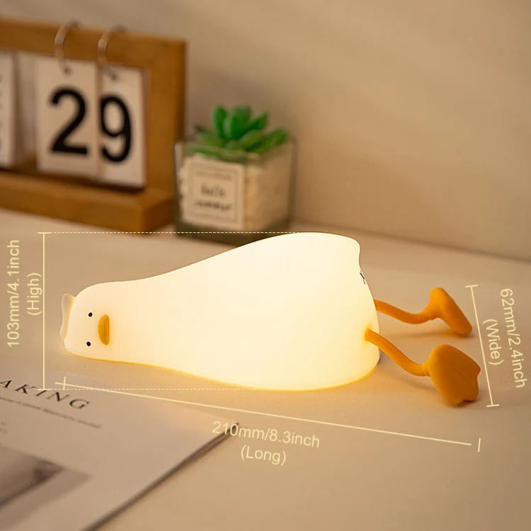 1W USB Charging LED Lie Flat Duck Silicone Touch Sensing Night Light - Image 4