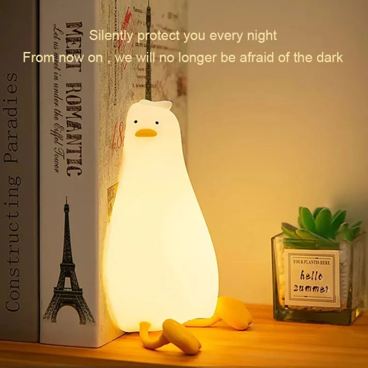 1W USB Charging LED Lie Flat Duck Silicone Touch Sensing Night Light - Image 5