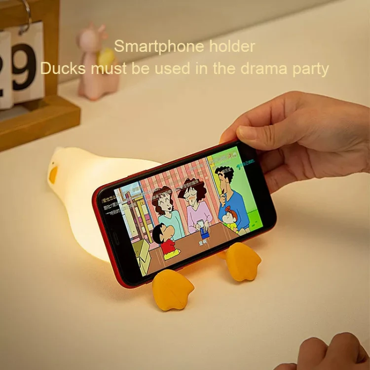 1W USB Charging LED Lie Flat Duck Silicone Touch Sensing Night Light - Image 7