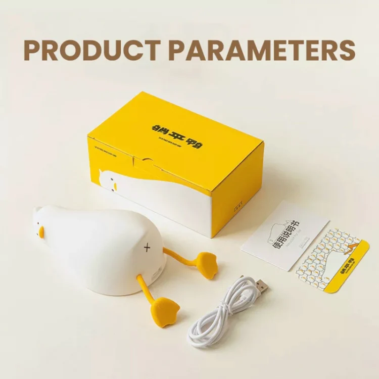 1W USB Charging LED Lie Flat Duck Silicone Touch Sensing Night Light - Image 9
