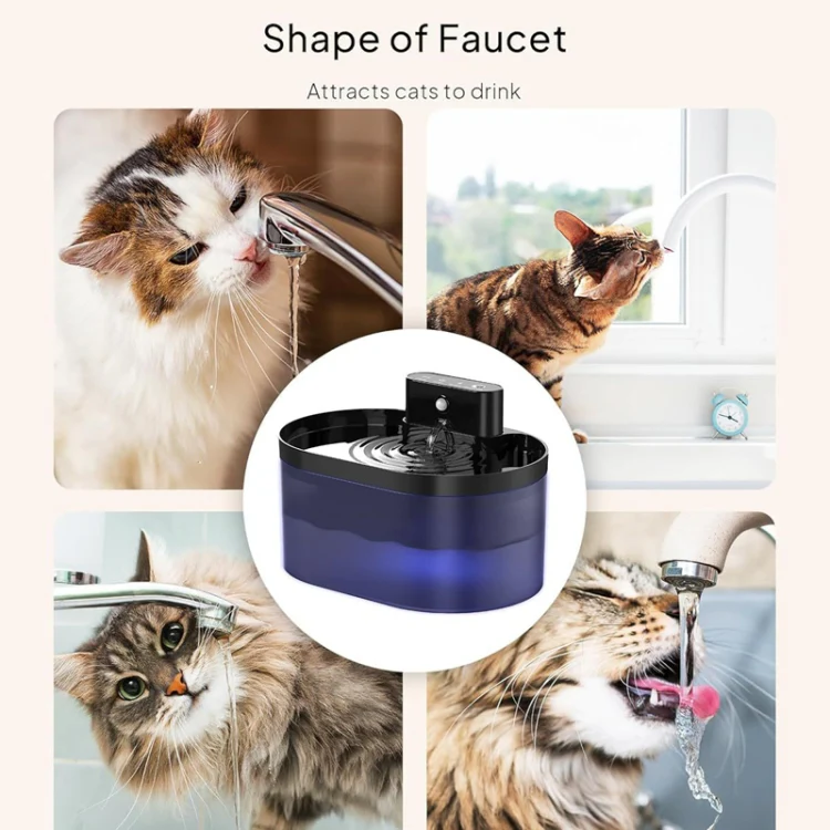 2.2L Smart Pet Water Fountain Wireless Infrared Sensor Battery Model Cats Water Dispenser(289-Square) - Image 11