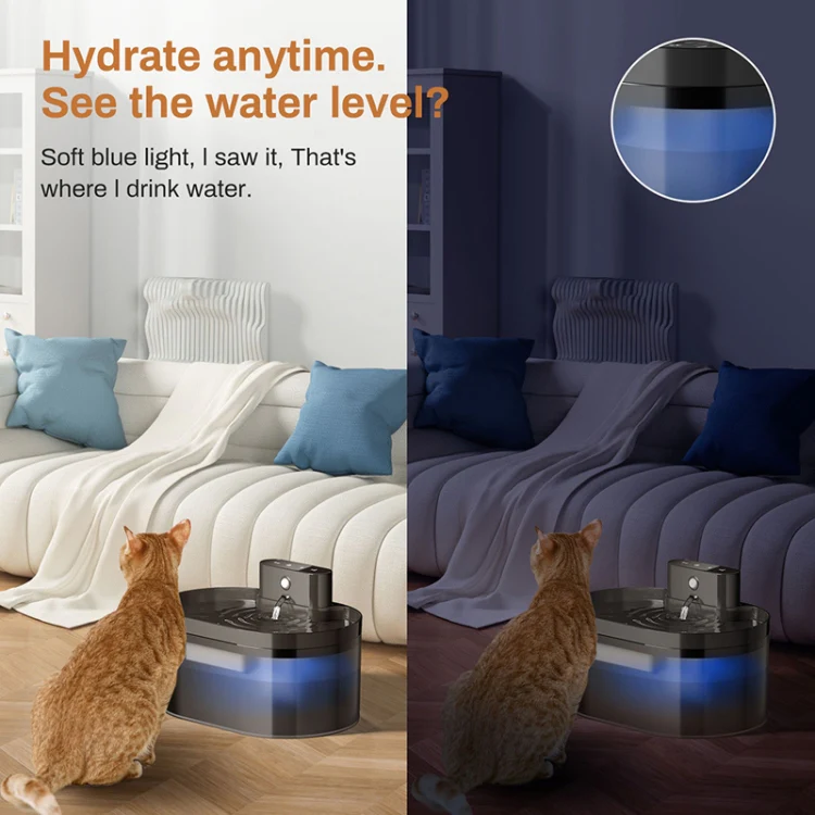 2.2L Smart Pet Water Fountain Wireless Infrared Sensor Battery Model Cats Water Dispenser(289-Square) - Image 12