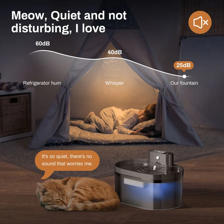 2.2L Smart Pet Water Fountain Wireless Infrared Sensor Battery Model Cats Water Dispenser(289-Square) - Image 13