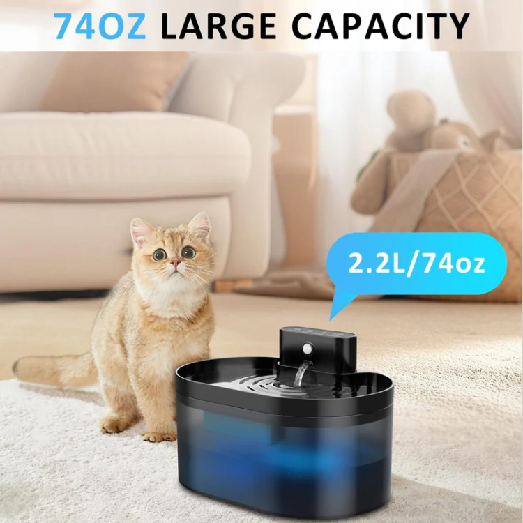 2.2L Smart Pet Water Fountain Wireless Infrared Sensor Battery Model Cats Water Dispenser(289-Square) - Image 9