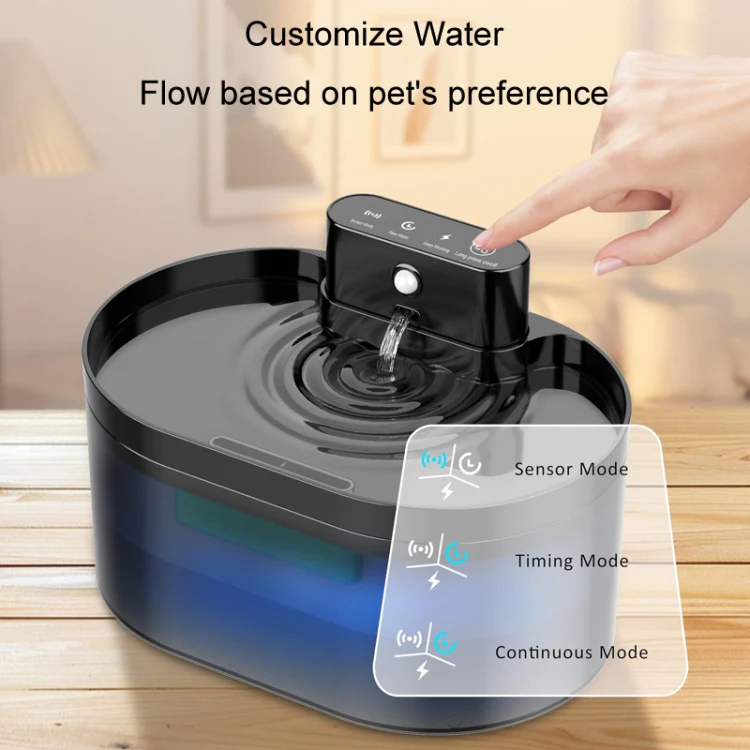 2.2L Smart Pet Water Fountain Wireless Infrared Sensor Battery Model Cats Water Dispenser(291-Runway) - Image 5