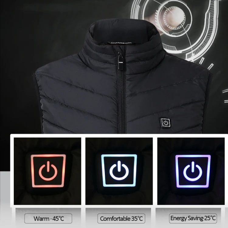 2 Area Single Control USB Electric Heating Undershirt Intelligent Warm Vest, Size: XXXL(Blue) - Image 4