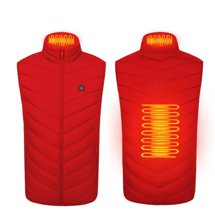 2 Area Single Control USB Electric Heating Undershirt Intelligent Warm Vest, Size: XXXL(Red)