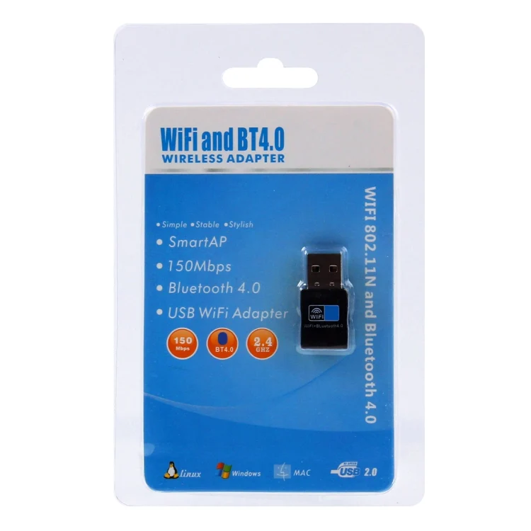 2 in 1 Bluetooth 4.0 + 150Mbps 2.4GHz USB WiFi Wireless Adapter - Image 6