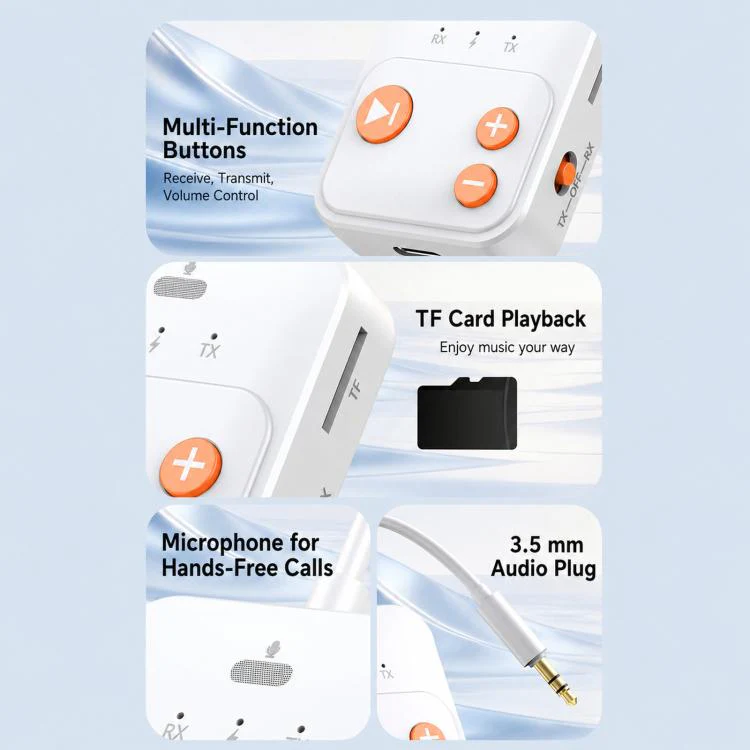 2-In-1 Bluetooth Receiver/Transmitter TF Card Music Player Adapter - Image 3