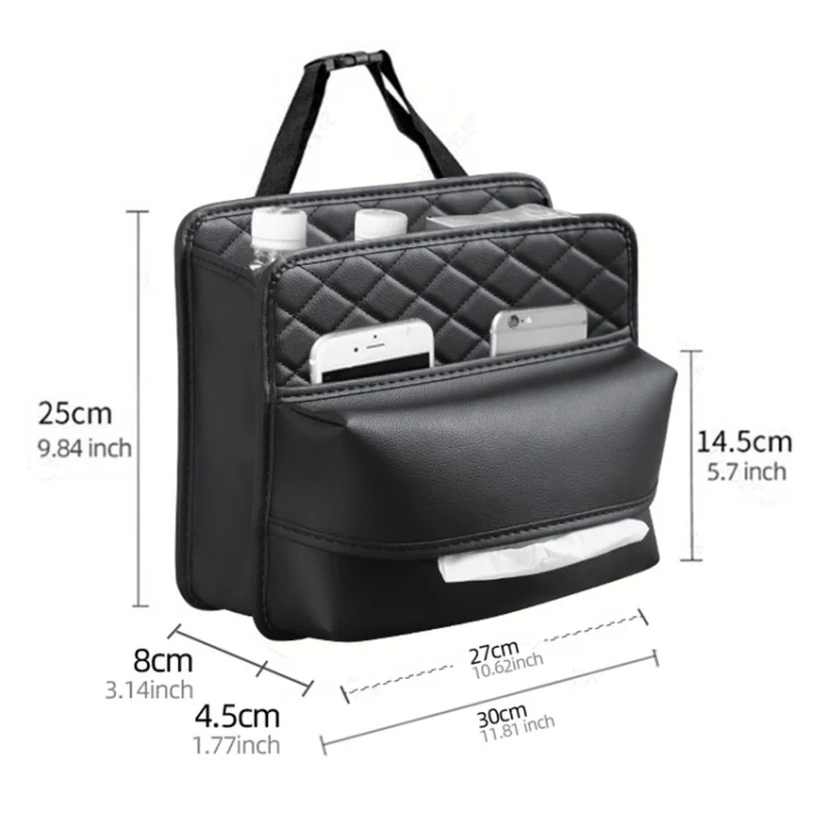 2 In 1 Car Seat Back Storage Hanging Tissue Bag, Style: Enlarged - Image 2
