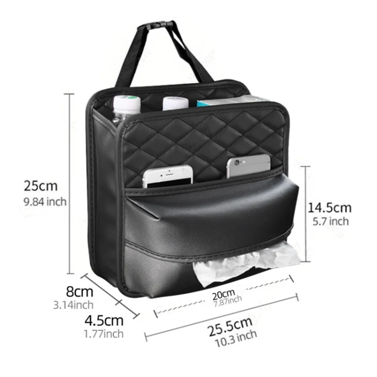 2 In 1 Car Seat Back Storage Hanging Tissue Bag, Style: Standard - Image 2