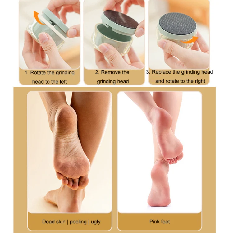 2 in 1 Double-sided Foot Grinder Crystal Glass Manual Epilator(Black) - Image 7