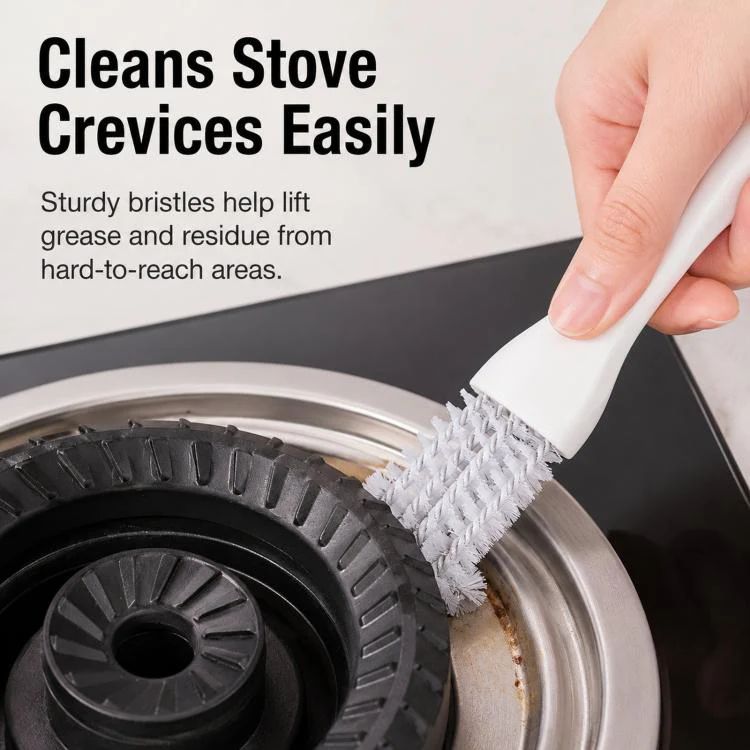 2-in-1 Grill Grate Cleaning Brush Wire Rack Cleaner with Tail Scraper, Handheld Stove Crevice Seam Brush(OPP Packaged) - Image 3