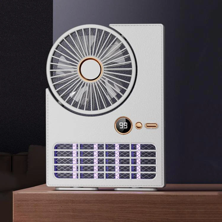 2-in-1 Household Electric Fan Mosquito Killer Lamp LED Digita lDesktop Fan, Color: Plug-in White