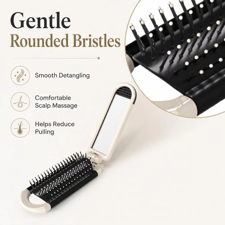 2 in 1 Portable Folding Massage Air Cushion Comb Mirror(White) - Image 6
