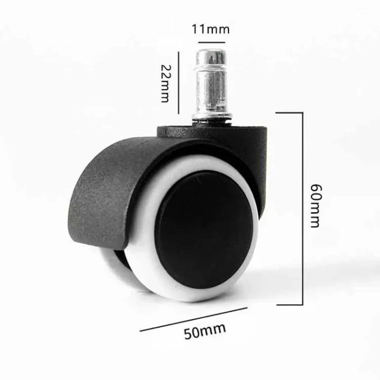 2 Inch 11 x 22mm Plunger Swivel Casters Chair Replacement Wheels(White) - Image 3