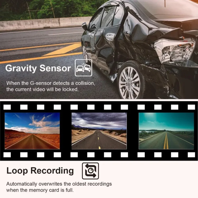 2 Inch Screen 3-Record 1080P Driving Recorder - Image 8