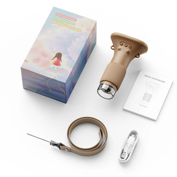 2 inch Screen Handheld Children Optical Microscope(Brown) - Image 10