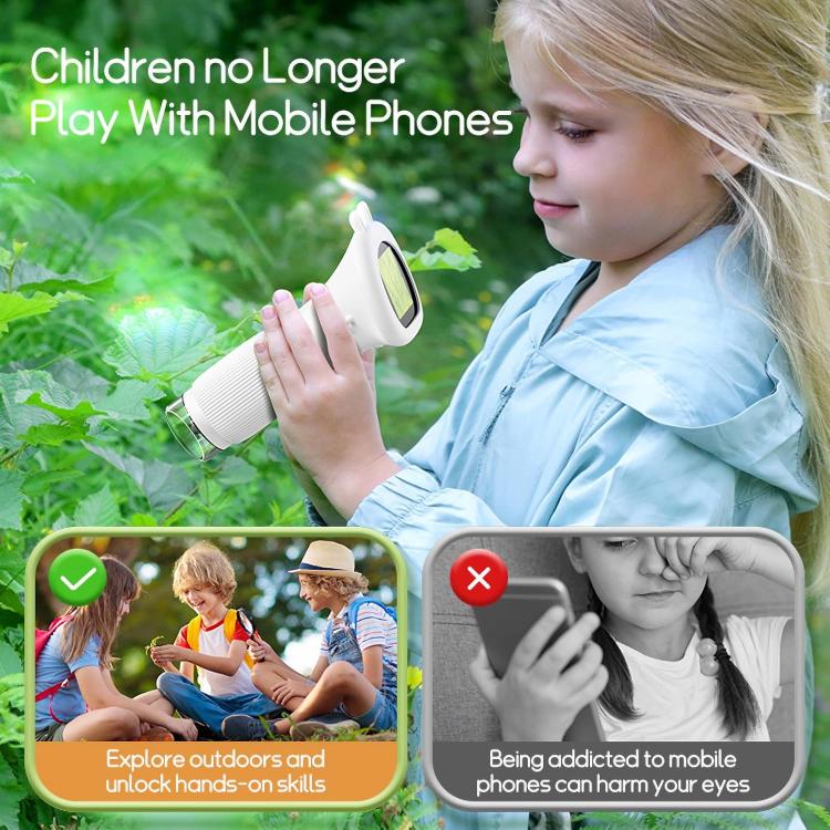 2 inch Screen Handheld Children Optical Microscope(White) - Image 3