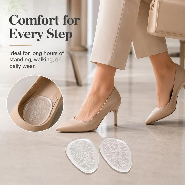 2 Pairs Half Size Self-adhesive Shock-absorbing Anti-slip Forefoot Pads(Particles Pads) - Image 7