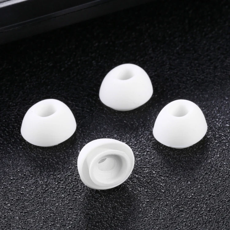 2 Pairs Soft Silicone Ear Caps with Net for AirPods Earphones, Size:S - Image 2