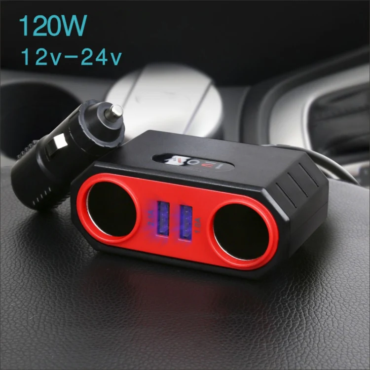 2 PCS Car Cigarette Lighter 1 In 2 Auto Multi-Function Mobile Phone Charger - Image 7