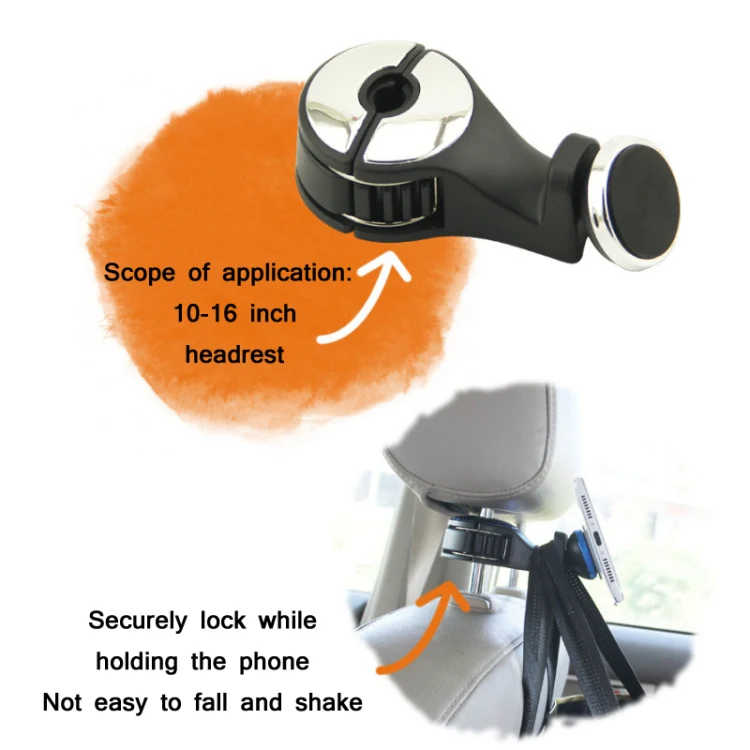 2 PCS Car Multifunctional Rear Headrest Mobile Phone Hook(Three Generation Magnetic Silver) - Image 5