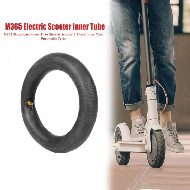 2 PCS For Xiaomi Mijia M365 Electric Scooter 8.5 inch Rubber Padded Tire Inner Tube with Valve Cover(Black) - Image 4