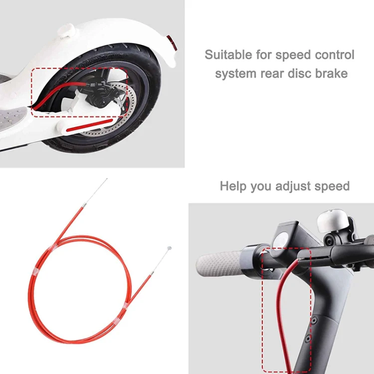 2 PCS For Xiaomi Mijia M365 Electric Scooter Rear Disc Brake Cable Brake Pipeline(Red) - Image 6