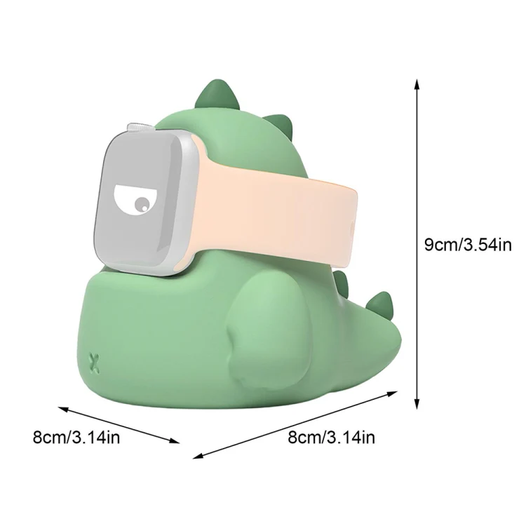 2 PCS H003 Cute Dinosaur Shaped Silicone Charging Stand without Watch For Apple Watch(Pink) - Image 6