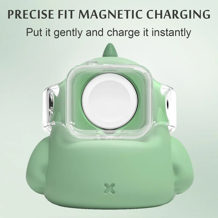 2 PCS H003 Cute Dinosaur Shaped Silicone Charging Stand without Watch For Apple Watch(Purple) - Image 3