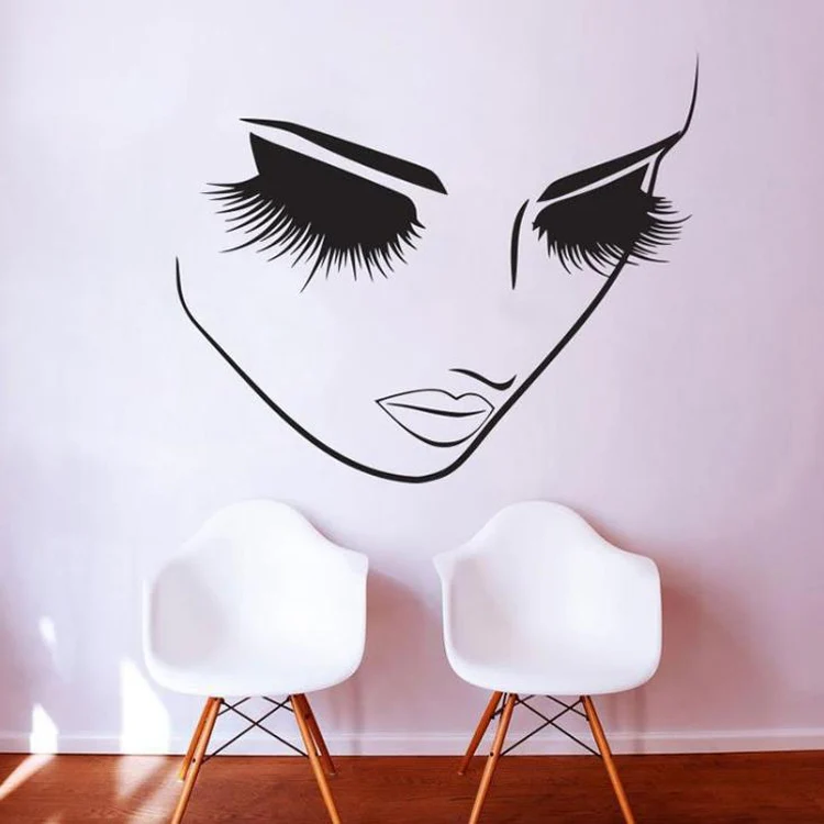 2 PCS Makeup Wall Salon Wall Beauty Studio Wall Art Decoration Sticker Wall Sticker, Size:65×57cm - Image 4