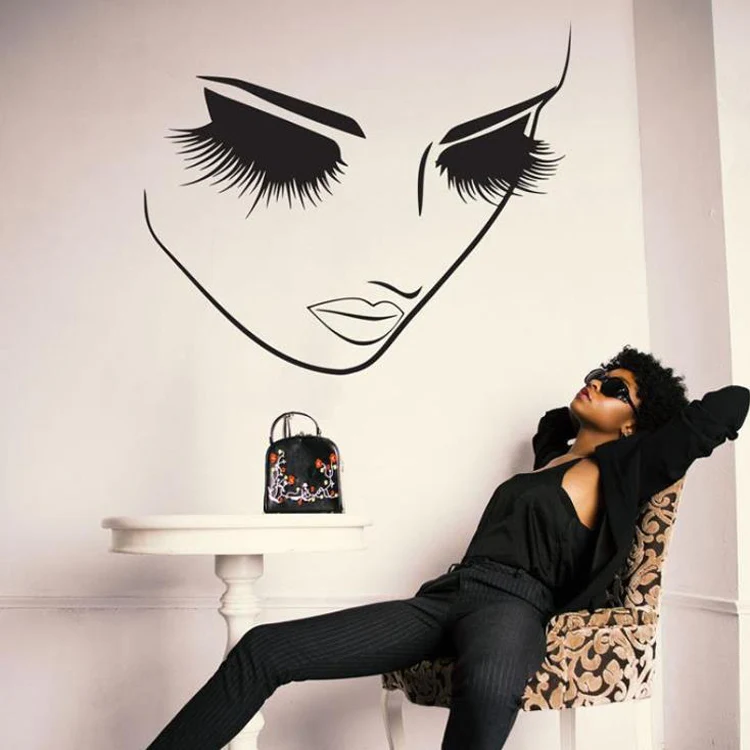 2 PCS Makeup Wall Salon Wall Beauty Studio Wall Art Decoration Sticker Wall Sticker, Size:65×57cm - Image 5