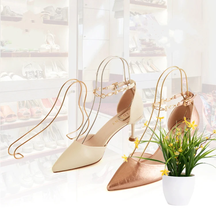 2 PCS Stainless Steel High Heels Display Stand Metal Elastic Shoe Support Shoe Support Bracket, Colour: Titanium - Image 5