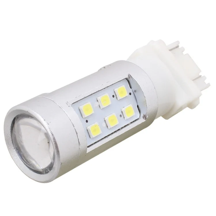 2 PCS T25 4.2W 630LM White Light Dual Wires 21 LED 2835 SMD Car Brake Light Daytime Running Light Bulb, DC 12V - Image 2