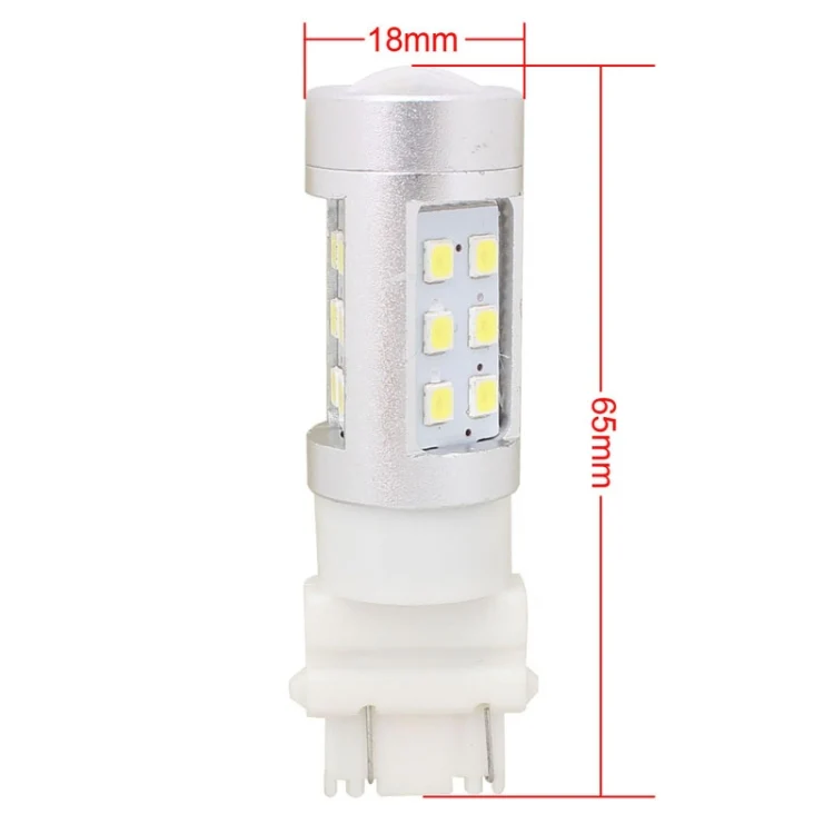 2 PCS T25 4.2W 630LM White Light Dual Wires 21 LED 2835 SMD Car Brake Light Daytime Running Light Bulb, DC 12V - Image 6