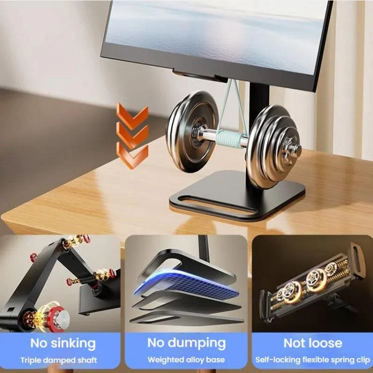 2-session Phone Tablet Monitor Desktop Stand Height and Angle Adjustable Bracket for Screen Within 17.3 Inch - Image 4
