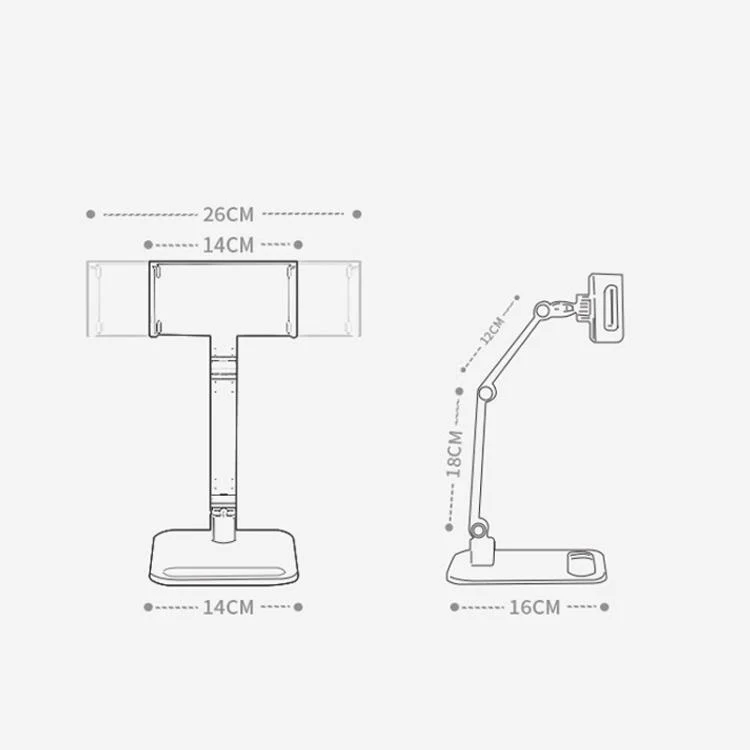 2-session Phone Tablet Monitor Desktop Stand Height and Angle Adjustable Bracket for Screen Within 17.3 Inch - Image 7