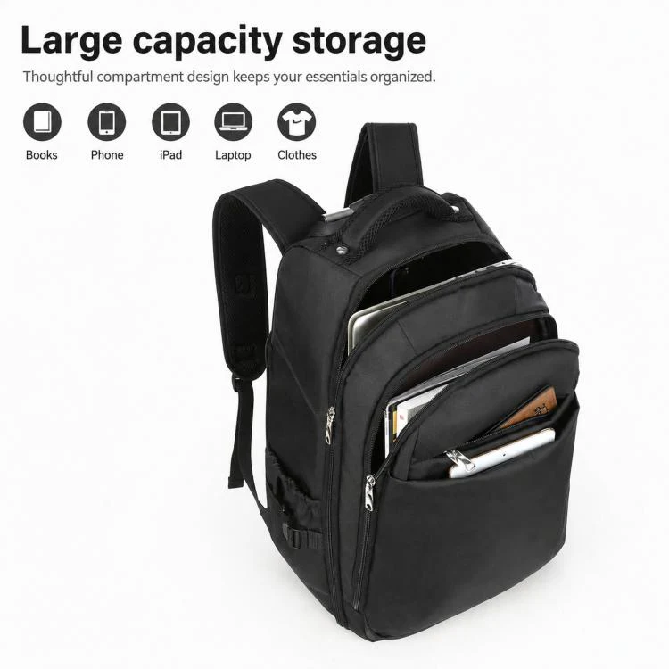 20 Inch Rolling Backpack for Travel Wheeled Laptop Backpack with Hidden Straps Carry On Trolley Bag for Business School(Purple) - Image 5