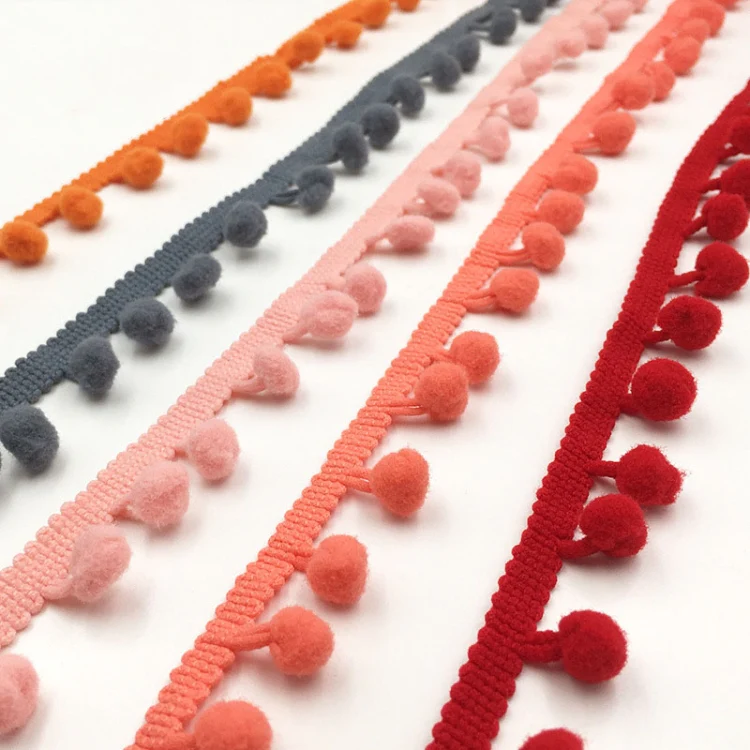 20 Yards Pompom Lace Ribbon Fur Ball Trim For Craft DIY Curtain Home Decorative Clothes Sewing Accessories(Navy) - Image 5