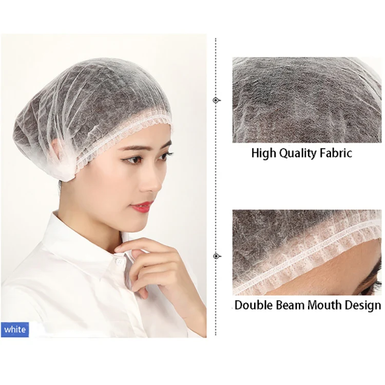 200 PCS Non-woven Disposable Pleated Anti Dust Hat Bath Caps For Spa Hair Salon Beauty(White) - Image 5